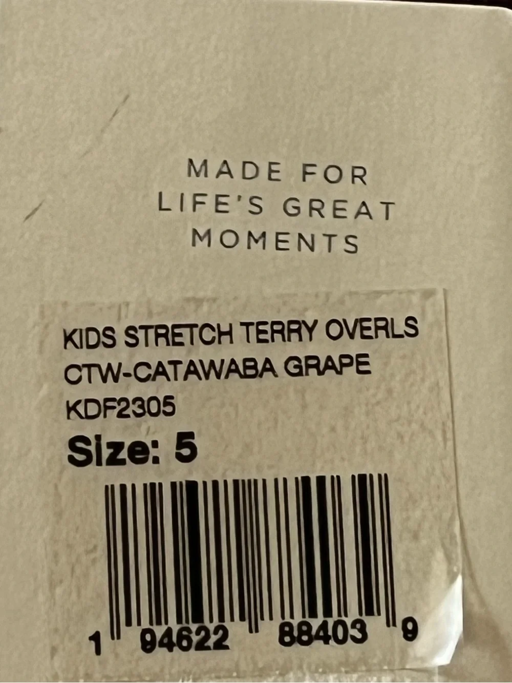 Faherty kids stretch terry overalls in grape size 5